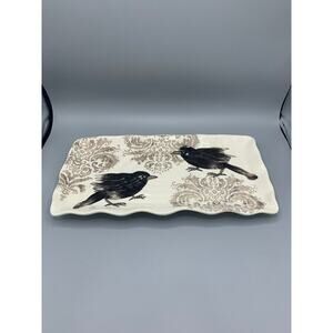 Maxcera Raven Serving Tray Gothic Black Bird Design